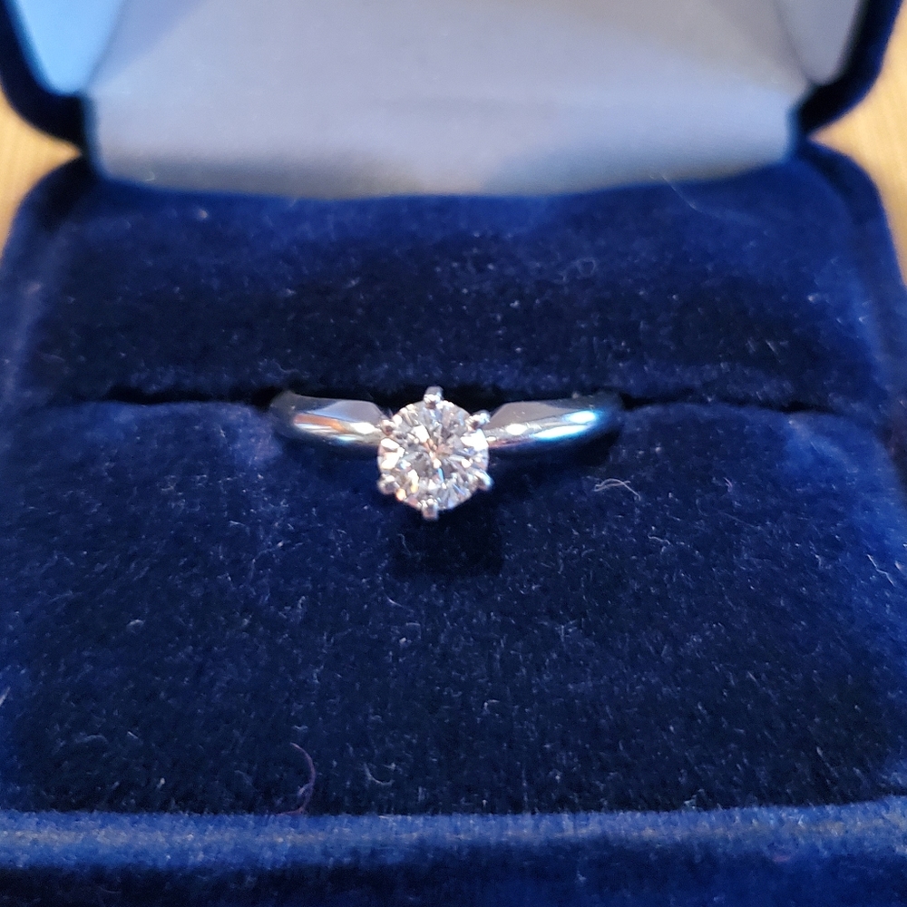 White 14k Gold 0.5 Carat Diamond Engagement Ring